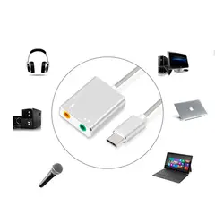 GENERICO - Tarjeta de sonido usb 7.1 externo usb tipo c 100% aluminio