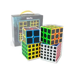 MOYU - Caja de Cubos Rubik Carbón - Set 4 Piezas
