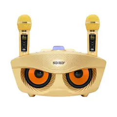 GENERICO - PARLANTE BLUETOOTH SD-306 KARAOKE 20W CON DOBLE MICRÓFONO COLOR DORADO