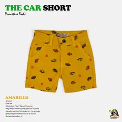 YONISTERS CLOTHING - Short Tafeta para Niños Semipitillo Stretch Yonisters Amarillo
