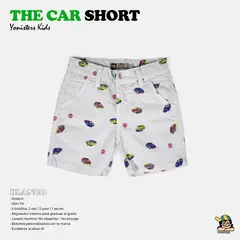 YONISTERS CLOTHING - Short Tafeta Estampado para Niños Stretch Yonisters Kids Blanco