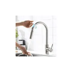 PUREPOWER - Grifo de cocina monocromado extensible con sensor de movimiento