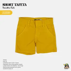 YONISTERS CLOTHING - Short Tafeta Kids Semipitillo Stretch AMARILLO