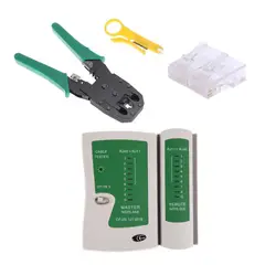 OEM - Kit Crimpeador Ponchador + Testeador + 12 Conectores RJ45