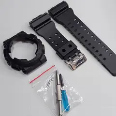 GENERICO - Correa Repuesto + Bisel para CASIO G-SHOCK GA100 / 110 / 120 - Negro M