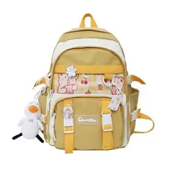 GENERICO - Mochila Kawaii Coreana con accesorios impermeable