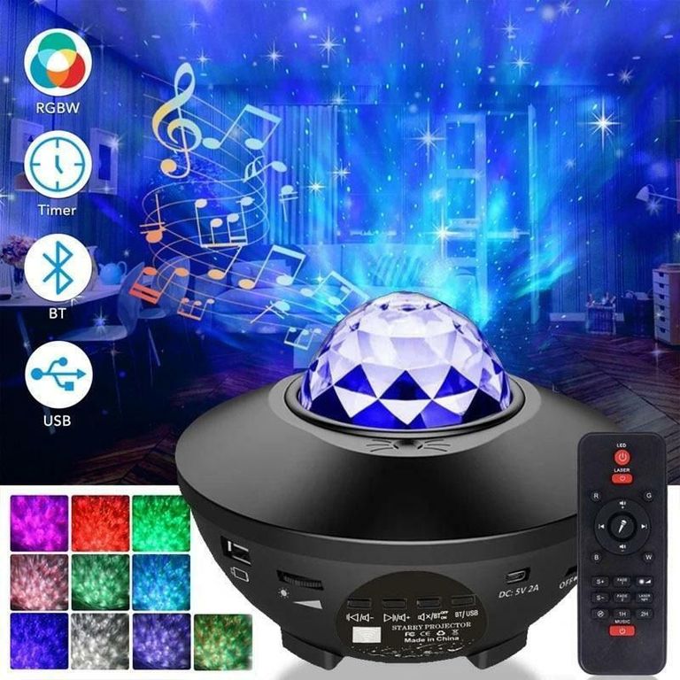 Proyector Galaxia Con Parlante Bluetooth Luces LED
