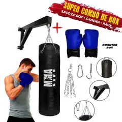 HOLGU - Saco de box RACK cadena guantes de box SUPER COMBO BOX