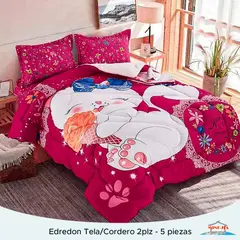 MINGDA - EDREDÓN TELA CON CARNERO GATA ROJA 2PLZ