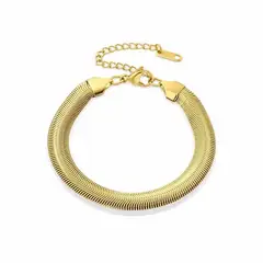 GENERICO - Pulsera Dorada para Mujer Bañada en Oro Modelo Serpiente