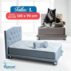 REPOSAR EL DESCANSO IDEAL - Cama Mascota PREMIUM trio L color Platinium My Pet
