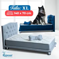 REPOSAR EL DESCANSO IDEAL - Cama Mascota PREMIUM trio XL color Platinium My Pet