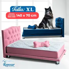 REPOSAR EL DESCANSO IDEAL - Cama Mascota PREMIUM trio XL color Rosado My Pet