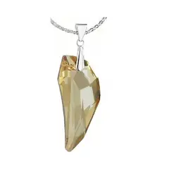 FERNANDA ROMERO JOYAS Y ACCESORIOS - Collar Colmillo de Lobo Seguridad Color Champagne de Cristal