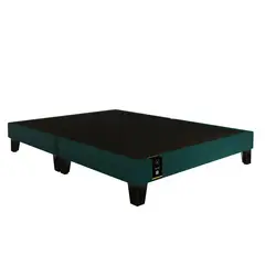 BARAKA HOME - Base De Cama Europea Carintia Queen Americano 1.53 x 2.03 - Cobalto