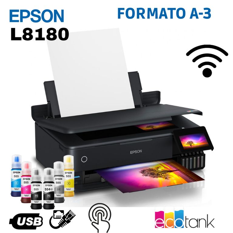 Impresora Fotografica Multifuncional L8180 A3 Wifi