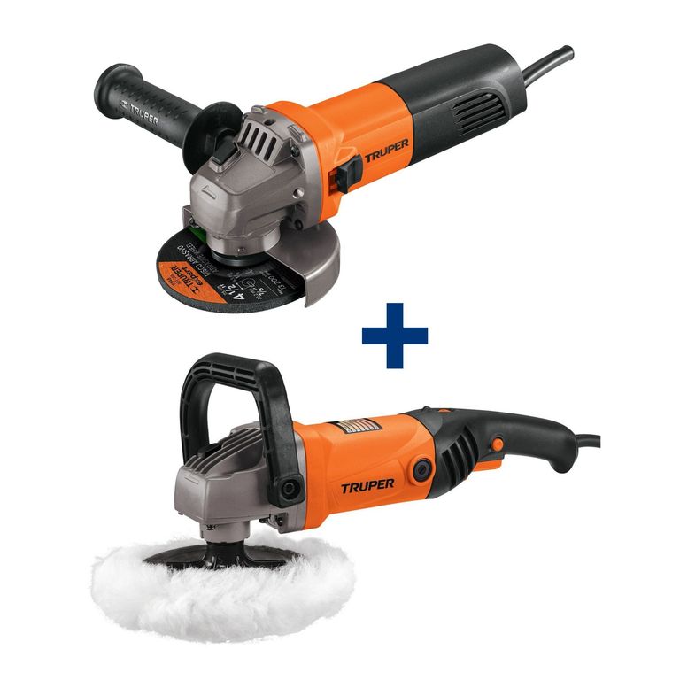 Combo amoladora angular 800W Pulidora orbital 7Pulg 1200W