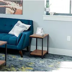 GENERICO - Mesa auxiliar industrial nogal 40x40x50