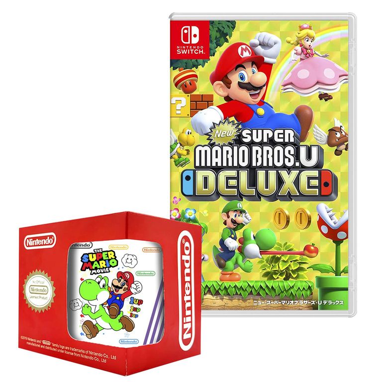 New super mario bros u deluxe + taza