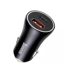 BASEUS - Cargador de Auto Carro 60w USB y USB-C Carga Rapida