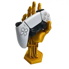 GENERICO - Soporte Para Mando de PlayStation Mano de Robot Color Dorado.