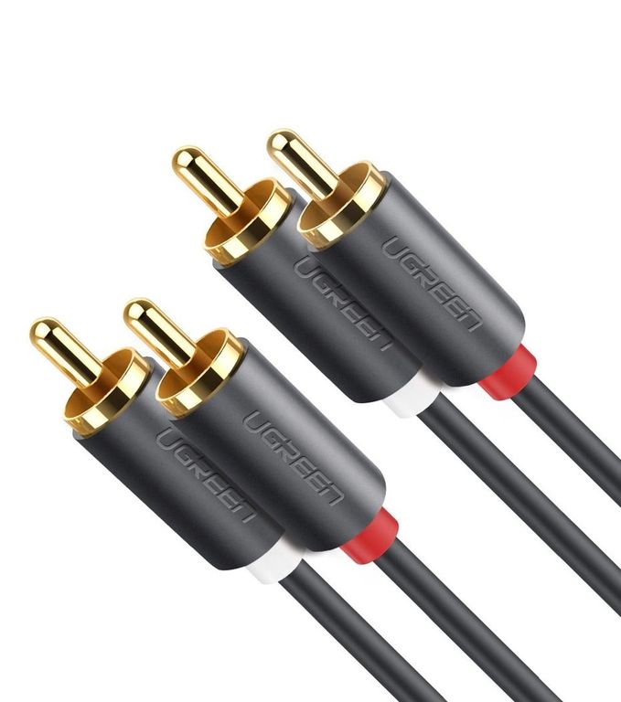 Cable 2 Rca - 2 Rca (1m) Hifi Audio Bañado Oro Stereo Mp3