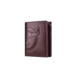 BULLCAPTAIN - - Billetera de Cuero Mate QB-0203-V-CF Café