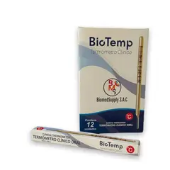 GENERICO - TERMOMETRO DE MERCURIO - BIOTEMP X 12 UNID