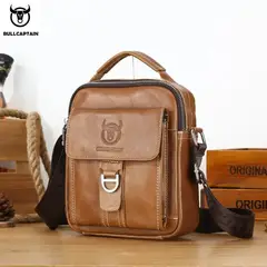 BULLCAPTAIN - - Morral de Cuero Mate DJB-038-BR Marrón