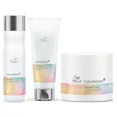 WELLA - Shampoo 250 ml + Acondicionador 200ml + Mask 150ml Color Motion