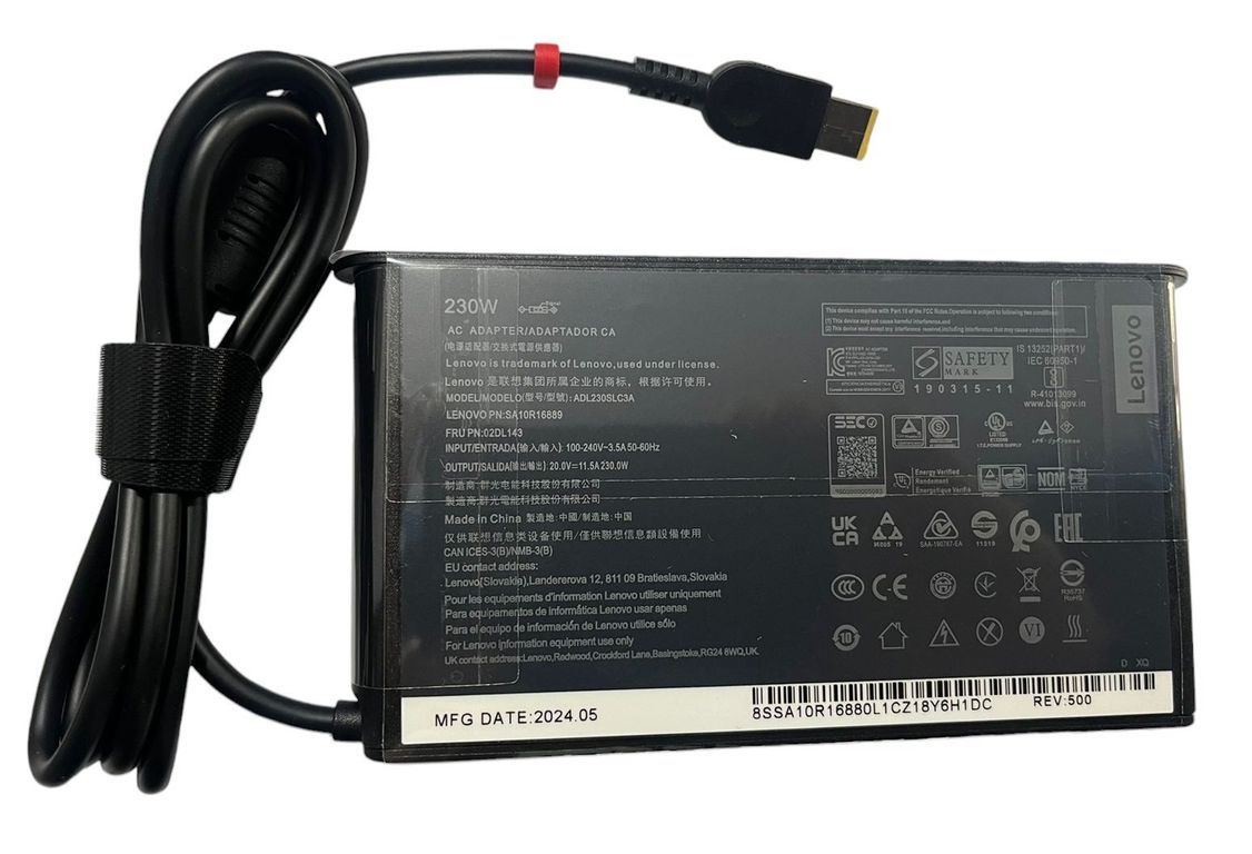 CARGADOR LENOVO 20V 11.5A USB 230W