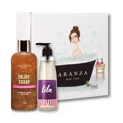 ARANZA - BOX EXFOLIANTE CORPORAL AROMA FRUTAL DULCE + GEL DE BAÑO