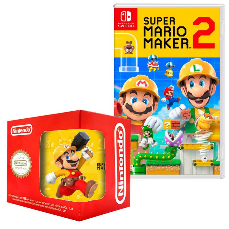 Super mario maker 2 switch + taza 3