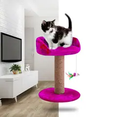 GENERICO - Rascador para Gatos Grande Cama Asiento Rosado