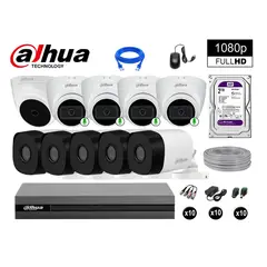 DAHUA - CÁMARAS SEGURIDAD KIT 10 FULL HD 04 CAMARA CON AUDIO INCORPORADO 2TB