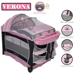 BABY KITS - Cuna Corral Verona Rosado