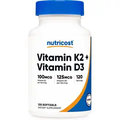 NUTRICOST - Vitamina K2 D3 5000 iu 120 capsulas gel