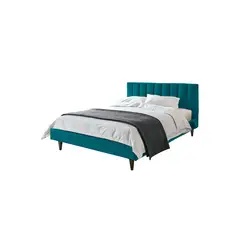 GENERICO - Cama Tapizada Marilia 2 Plazas color Petróleo