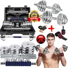 GENERICO - Kid de Pesas de 30kg - barra de acople muñequeras potencia