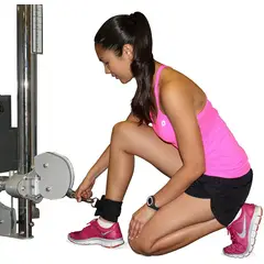 ALPHA GYM - Correas para tobillo de gimnasio tobilleras polea - NEGRO