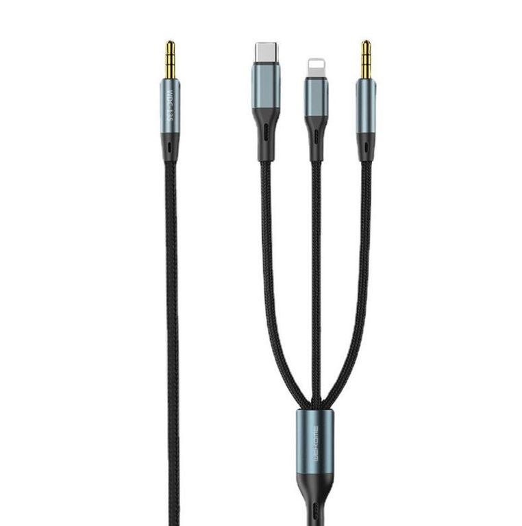 Cable De Audio - Universal 3en1 - Para iPhone - Tipo C Y Auxiliar