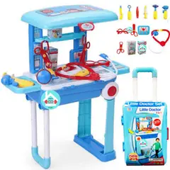 GENERICO - Set Maleta de Doctor 2 en 1 para niño Celeste