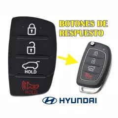 GENERICO - BOTONES DE REPUESTO CARCASA LLAVE FLIP HYUNDAI - 4 BOTONES
