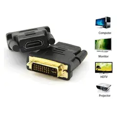 GENERICO - Adaptador Dvi A Hdmi 24 + 5 pines Tarjeta Video Pc Laptop