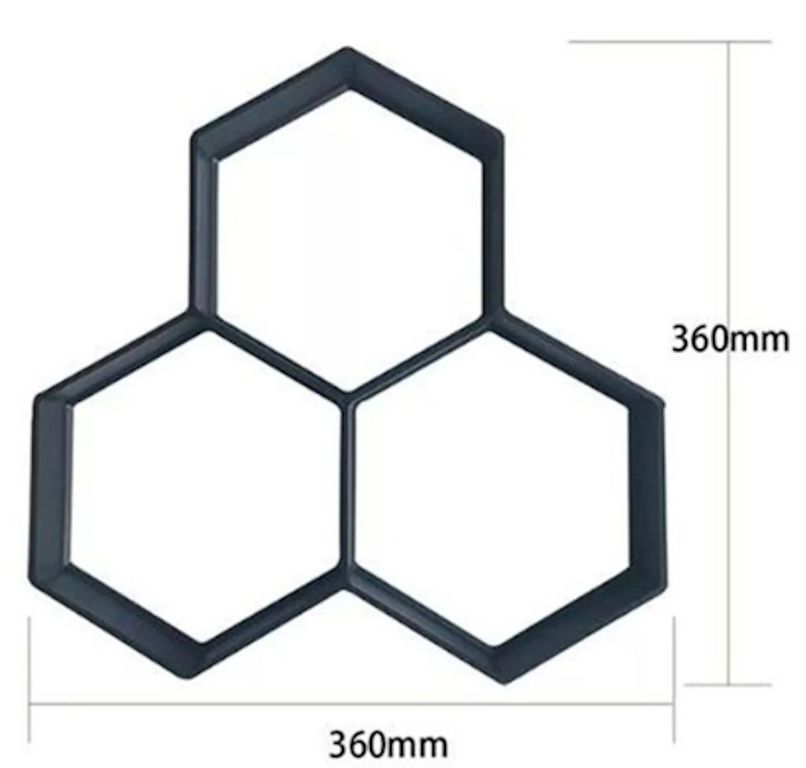 MOLDE PARA ADOQUINES DE CEMENTO PISO SENDEROS HEX 36X36CM