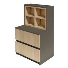 BARAKA HOME - Velador Rakvere - Gris Grafito y Damasco