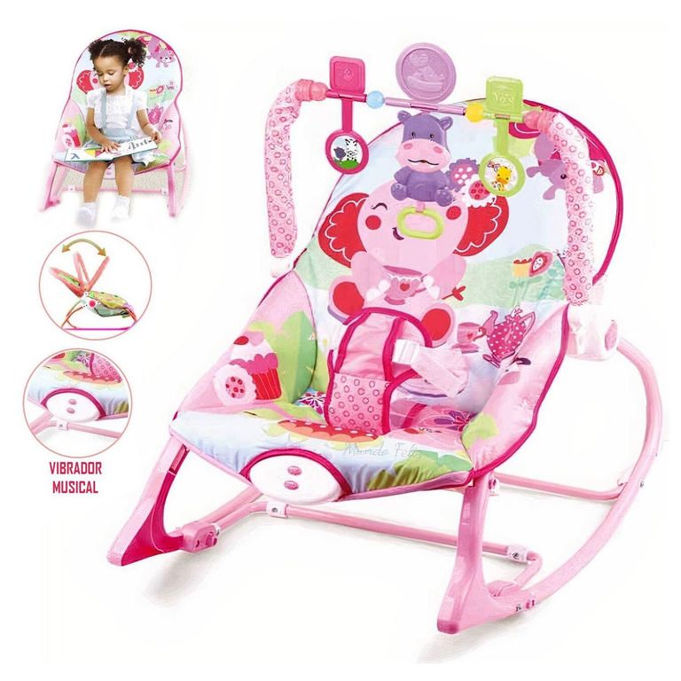 Silla Mecedora Musical con Vibrador Rosado