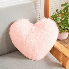 GENERICO - Cojín corazón peluche rosa bebe