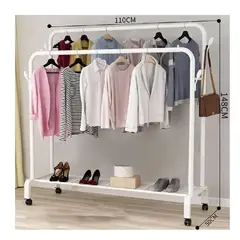 GENERICO - Estante Organizador Ropa Perchero Con Ruedas PB BLANCO