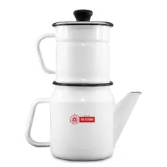 RECORD - Cafetera de acero vitrificado 2piezas blanca n°10